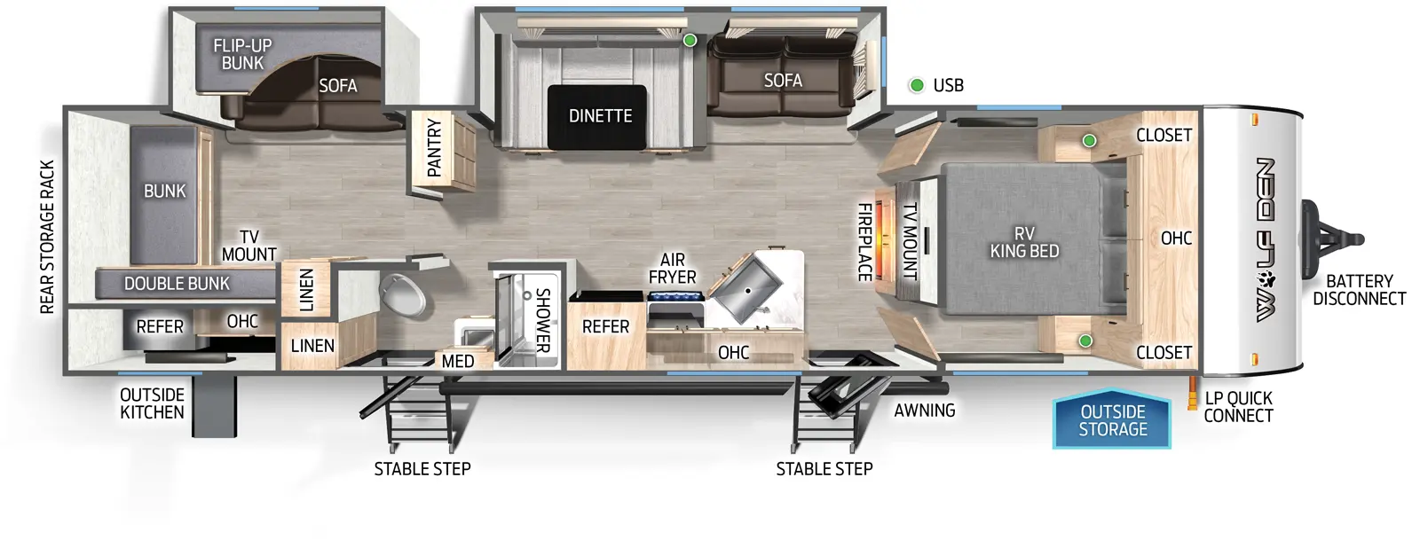 Wolf Den 301BH Floorplan